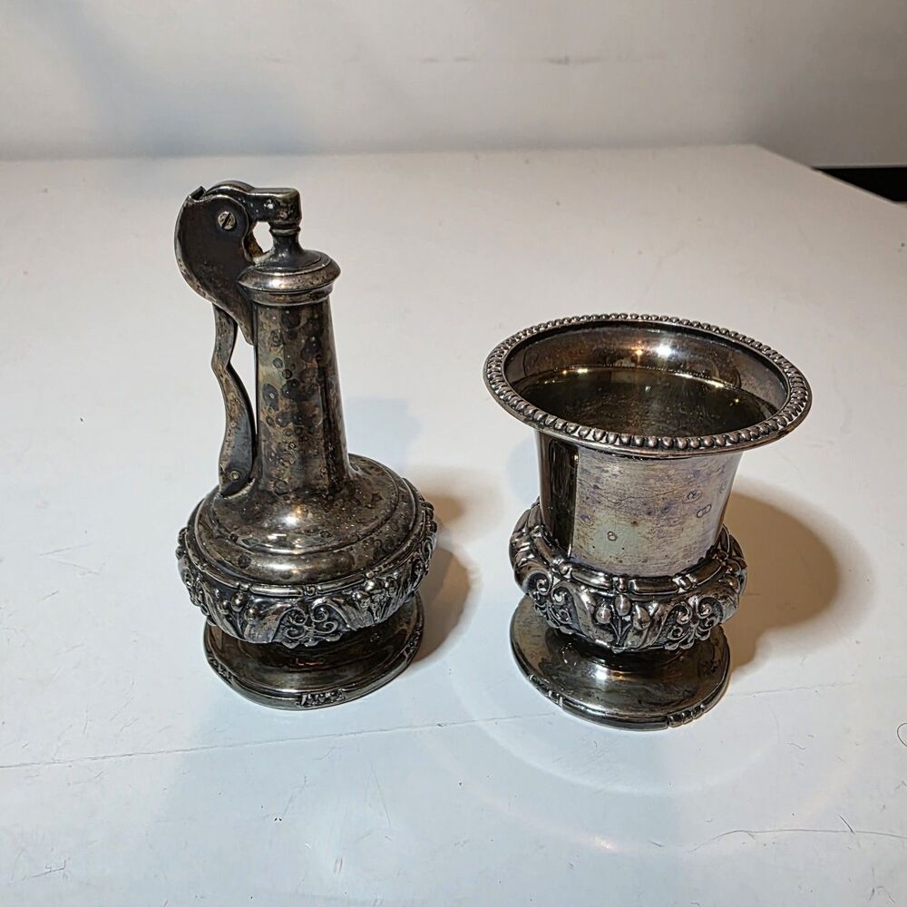Vintage Silver-Plated Ronson Decanter Table Lighter & Matching Cigarette Holder
